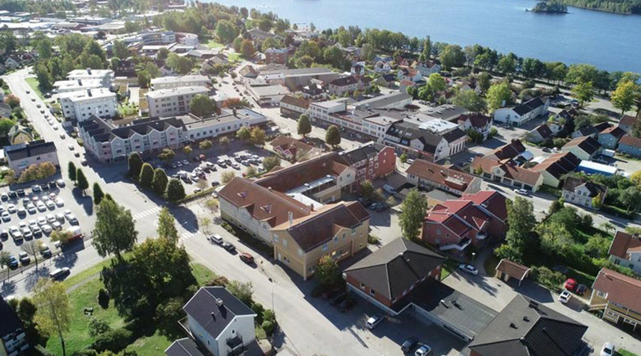 Flygbild över tingsryds innesammhälle