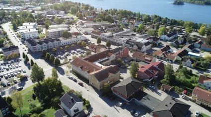 Flygbild över Tingsryd by