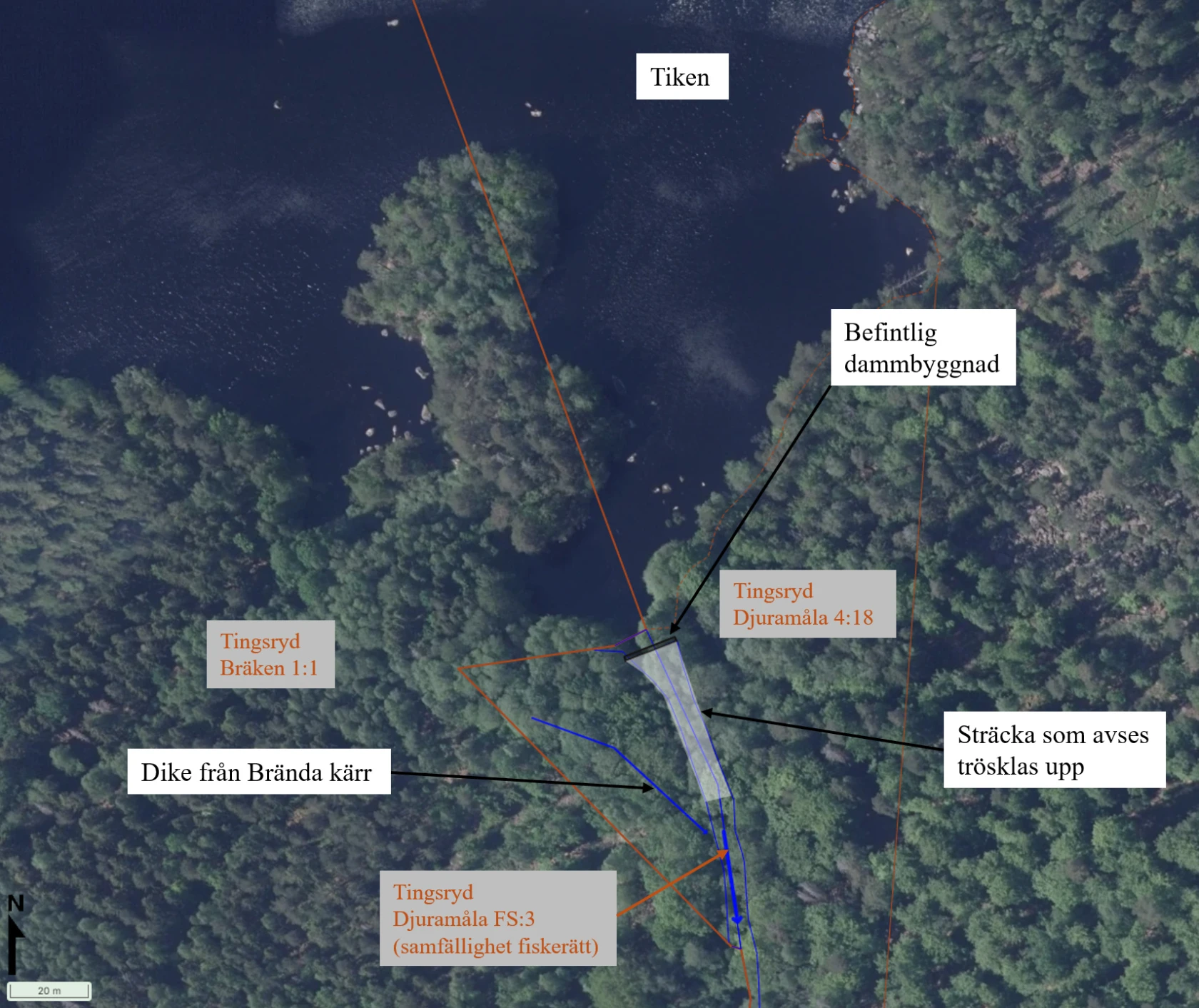 Planerad åtgärd; längd på nedtrappning ca 50 m.