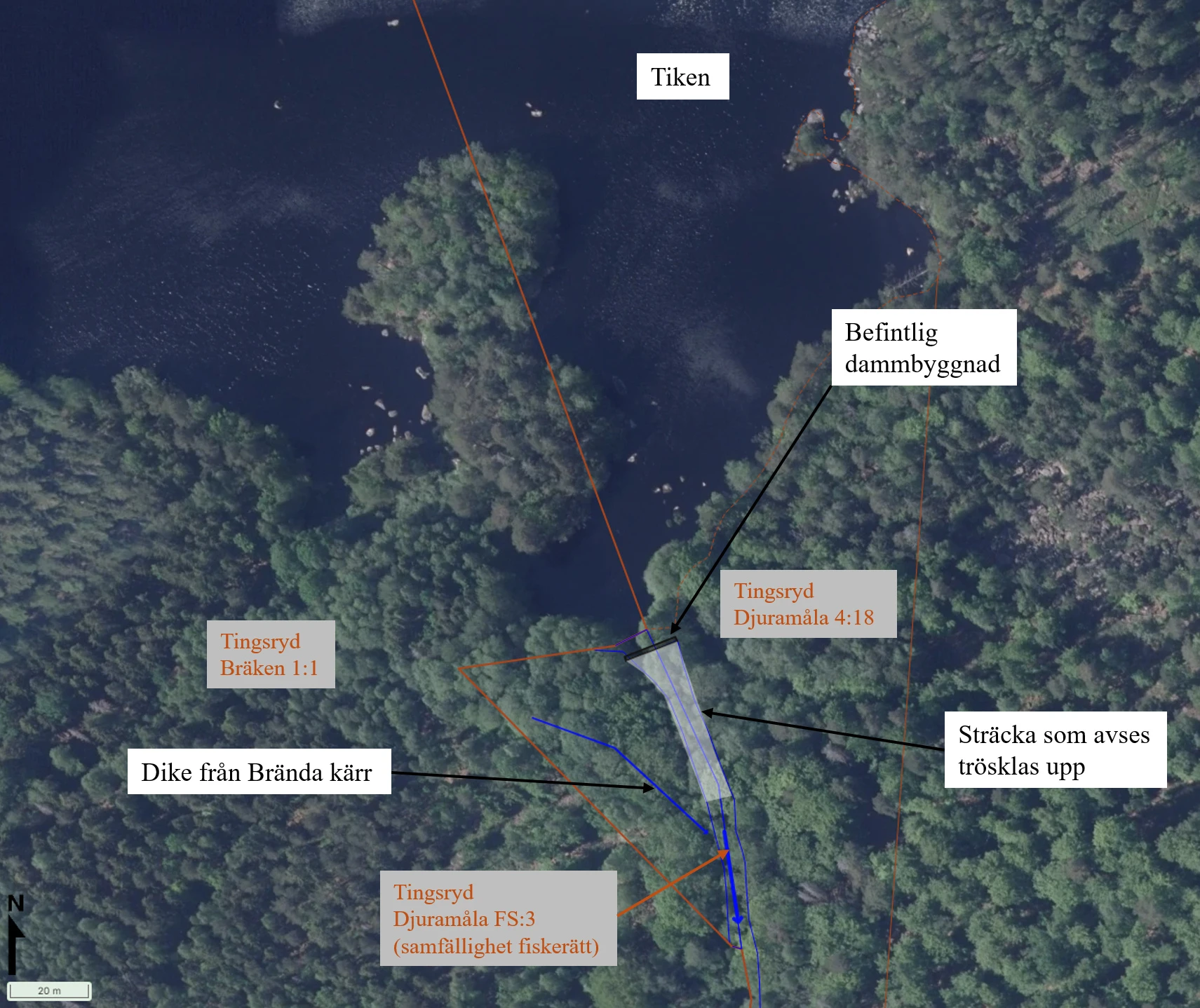 Planerad åtgärd; längd på nedtrappning ca 50 m.