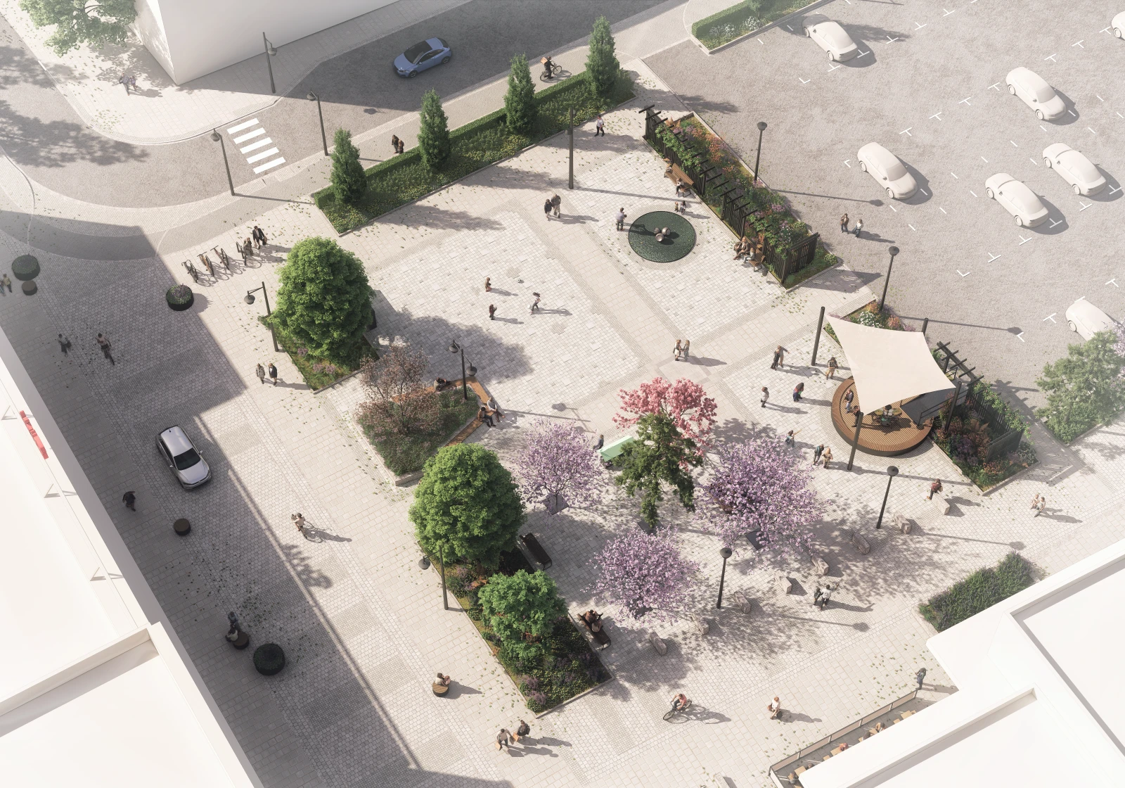 Översiktbild, illustration av Tingsryds torg